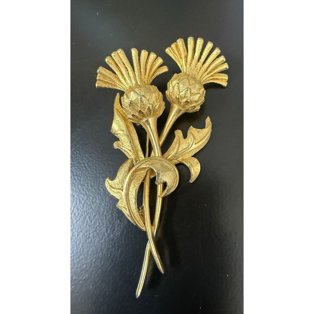 Vintage Signed Marcel Boucher Brooch 8215B Gold Plated Estate 3"